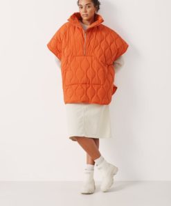Part Two Safia Poncho Jacket Orange Rust