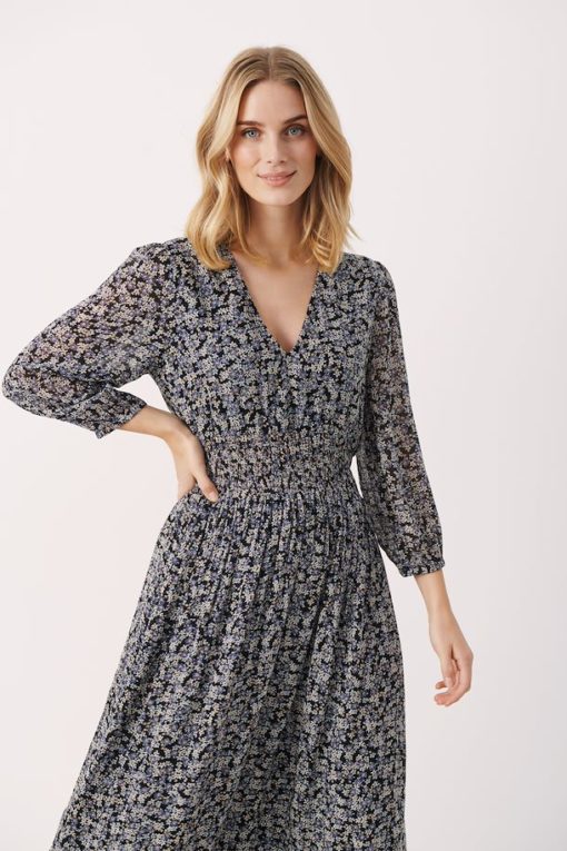 Part Two Siraline Dress Dark Navy Mini Flower