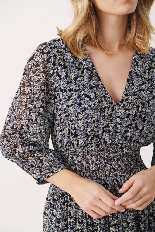 Part Two Siraline Dress Dark Navy Mini Flower