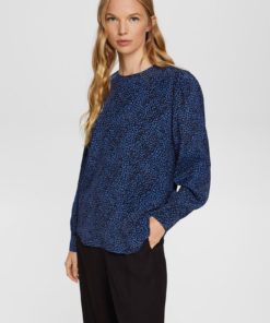 Esprit Print Blouse Navy