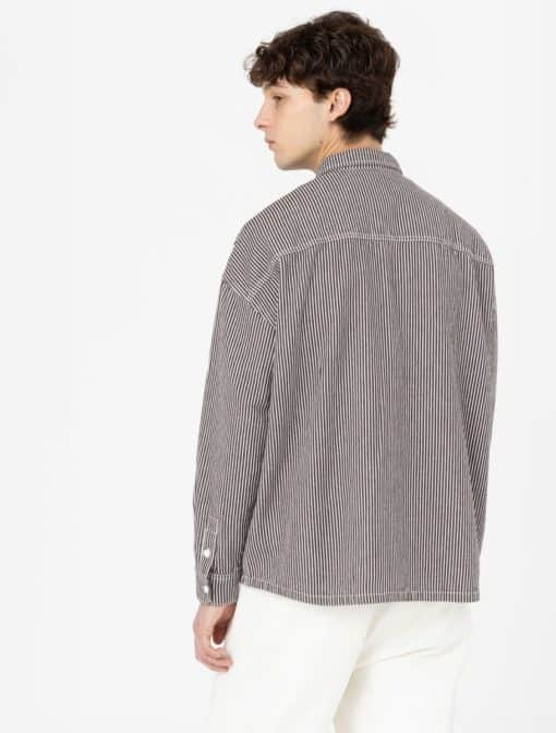 Dickies Hickory Long Sleeve Shirt Dark Brown Hickory