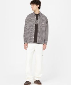 Dickies Hickory Long Sleeve Shirt Dark Brown Hickory