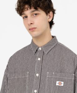 Dickies Hickory Long Sleeve Shirt Dark Brown Hickory
