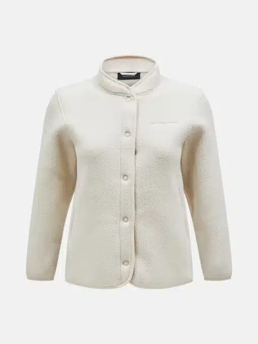 Peak Performance Fleece Snap Cardigan Women Sand Fog