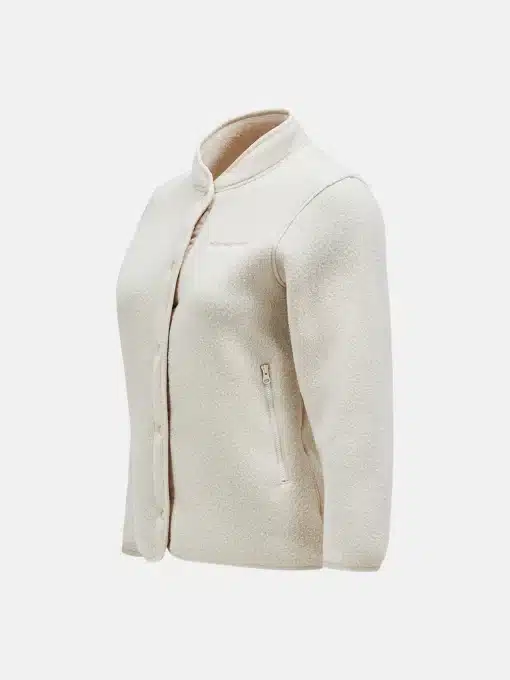 Peak Performance Fleece Snap Cardigan Women Sand Fog