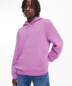 Calvin Klein Logo Jacquard Hoodie Iris Orchid
