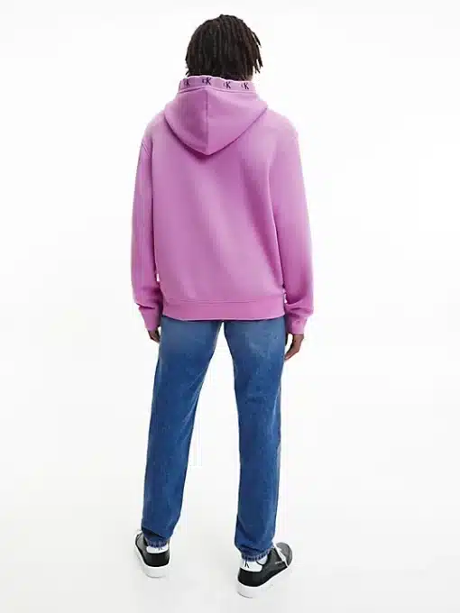 Calvin Klein Logo Jacquard Hoodie Iris Orchid