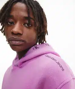 Calvin Klein Logo Jacquard Hoodie Iris Orchid