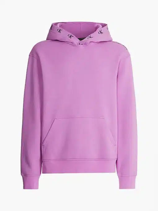 Calvin Klein Logo Jacquard Hoodie Iris Orchid