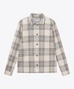 Les Deux Keanu Check Twill Shirt Ivory/Dark Sand