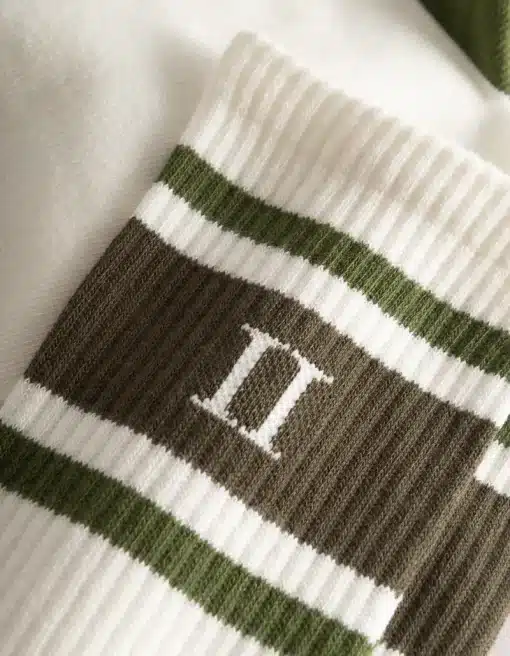Les Deux William Stripe 2-Pack Socks Offwhite/Vineyard Green