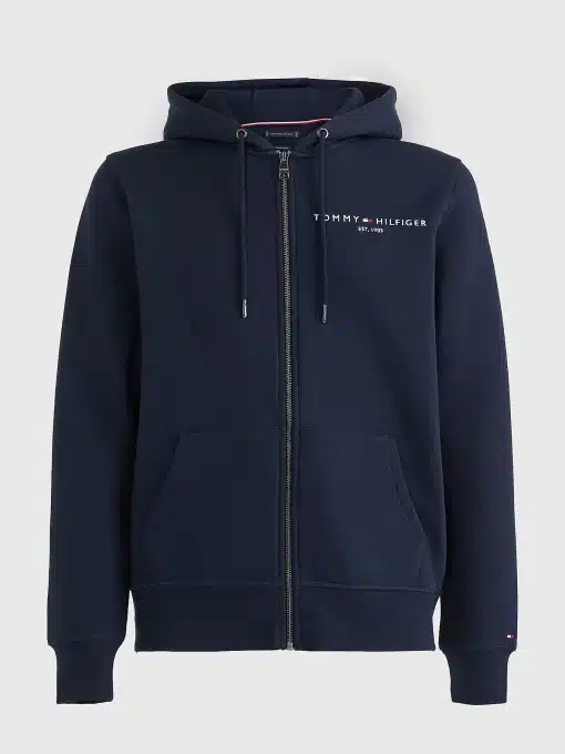 Tommy Hilfiger Tommy Logo Zip Through Hoodie Desert Sky
