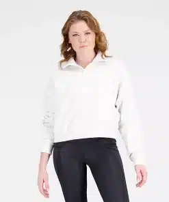 New Balance Athletics Remastered French Terry 1/4 Zip Sea Salt Heather