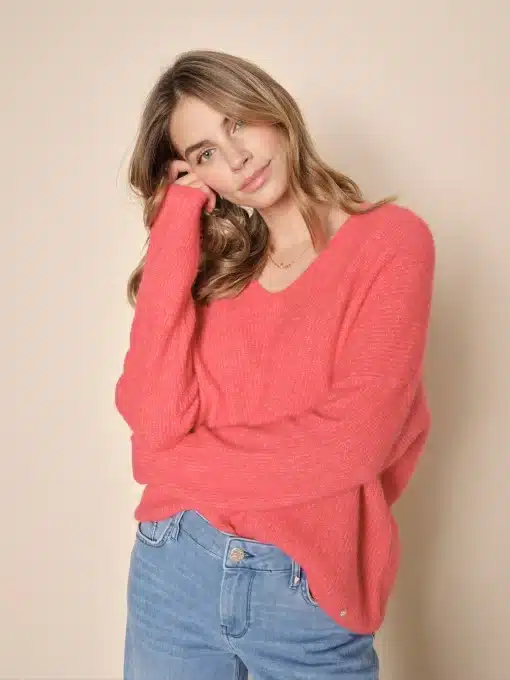 Mos Mosh Thora V-neck Knit Teaberry