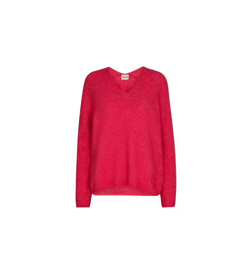Mos Mosh Thora V-neck Knit Teaberry