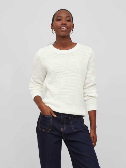 Vila Dalo O-neck Knit White Alyssum
