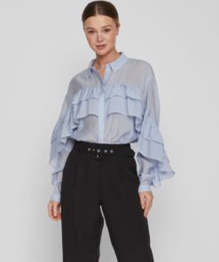 Vila Nabia Cropped Shirt Kentucky Blue