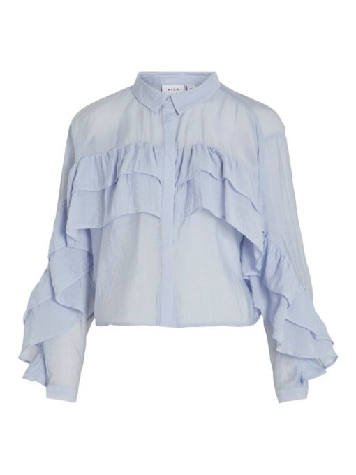 Vila Nabia Cropped Shirt Kentucky Blue