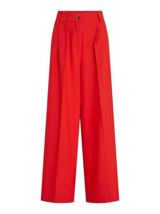 Vila Fine Wide Pants Flame Scarlett