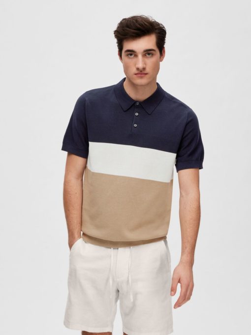 Selected Homme Mattis Knit Polo Sky Captain