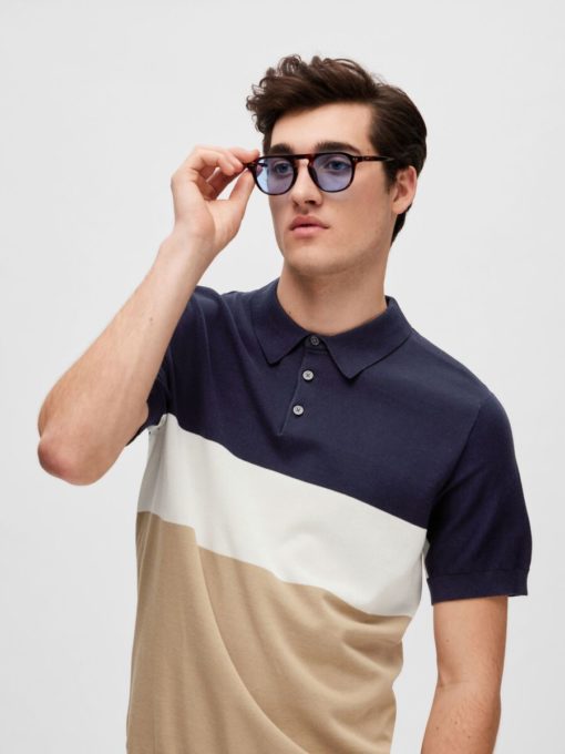 Selected Homme Mattis Knit Polo Sky Captain