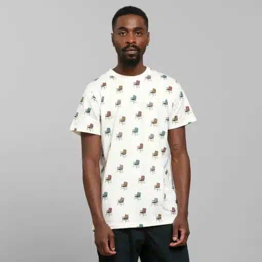 Dedicated T-shirt Stockholm Lawn Chair AOP Off White