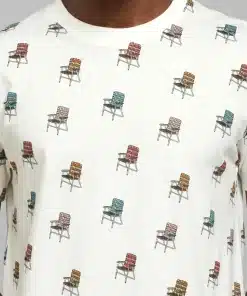 Dedicated T-shirt Stockholm Lawn Chair AOP Off White