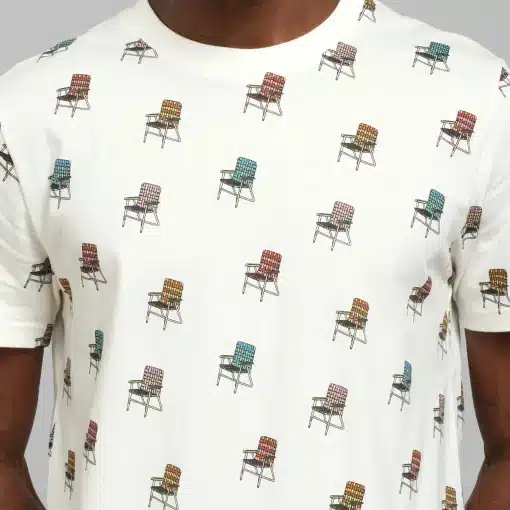 Dedicated T-shirt Stockholm Lawn Chair AOP Off White