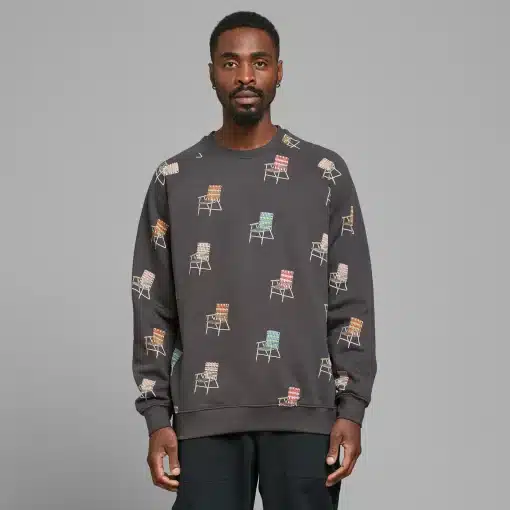 Dedicated Sweatshirt Malmoe Lawn Chair AOP Charcoal
