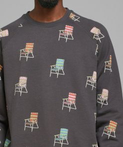 Dedicated Sweatshirt Malmoe Lawn Chair AOP Charcoal