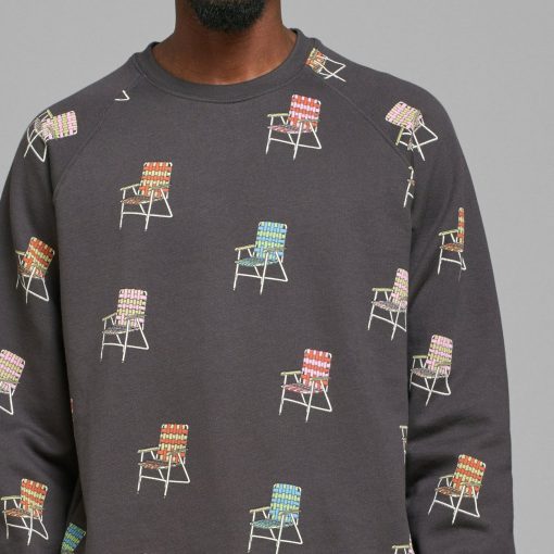 Dedicated Sweatshirt Malmoe Lawn Chair AOP Charcoal