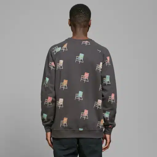 Dedicated Sweatshirt Malmoe Lawn Chair AOP Charcoal