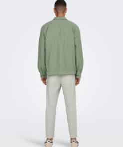 Only & Sons Kennet Linen Overshirt Green