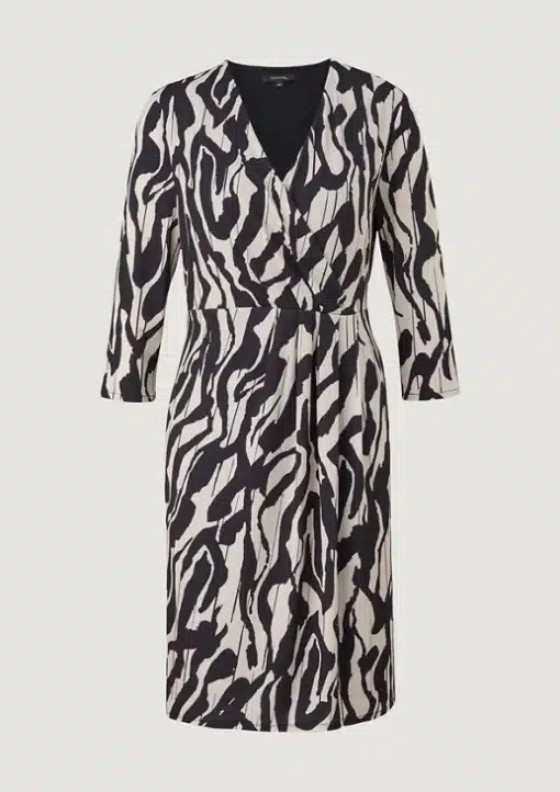 Comma, Print Dress Black
