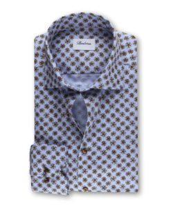 Stenströms Light Blue Floral Oxford Shirt