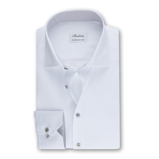 Stenströms White Contrast Twill Shirt