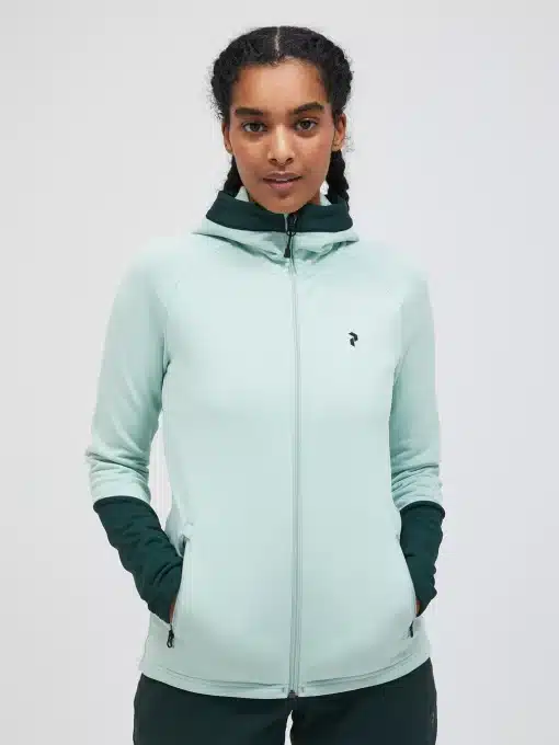 Peak Performance Rider Zip Hood Women Delta Green/Scarab Green