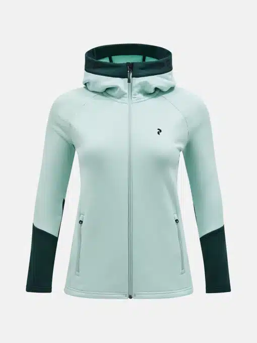 Peak Performance Rider Zip Hood Women Delta Green/Scarab Green