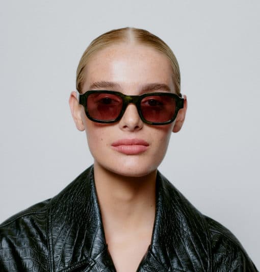 A.Kjaerbede Halo Sunglasses Green Marble Transparent