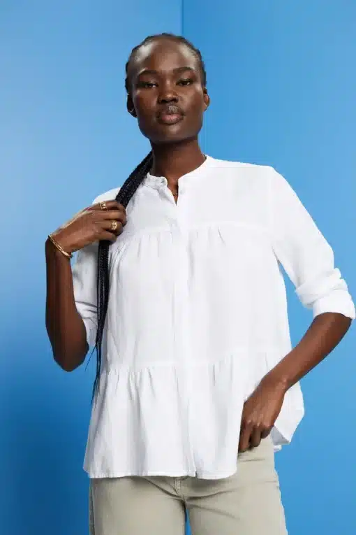 Esprit Linen Blend Blouse White