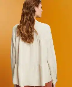 Esprit Linen Blend Blouse Light Taupe