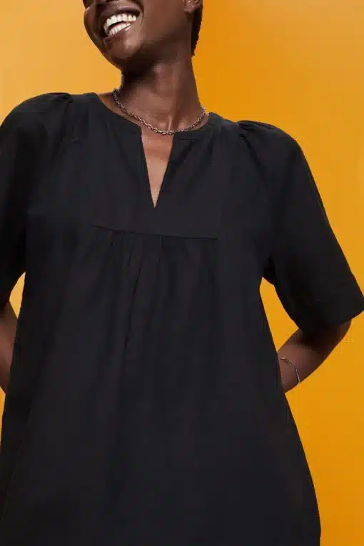 Esprit Linen Blend Dress Black