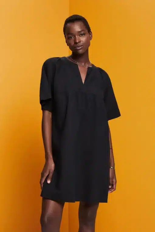 Esprit Linen Blend Dress Black