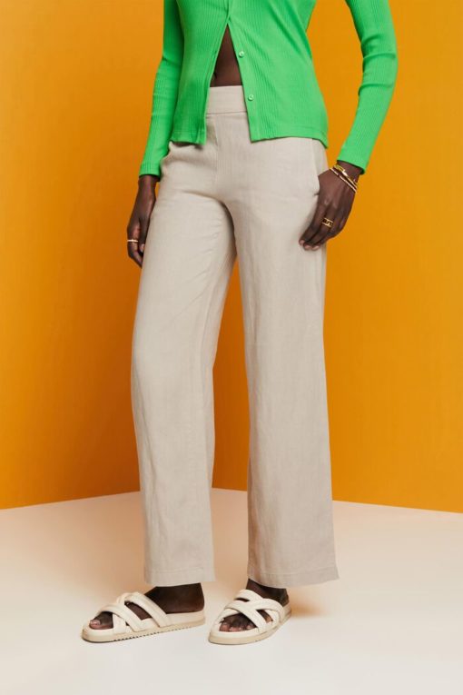 Esprit Linen Pants Light Taupe