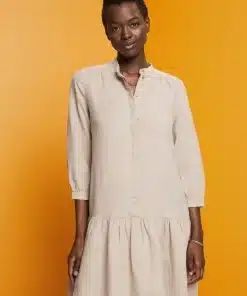 Esprit Linen Dress Light Taupe