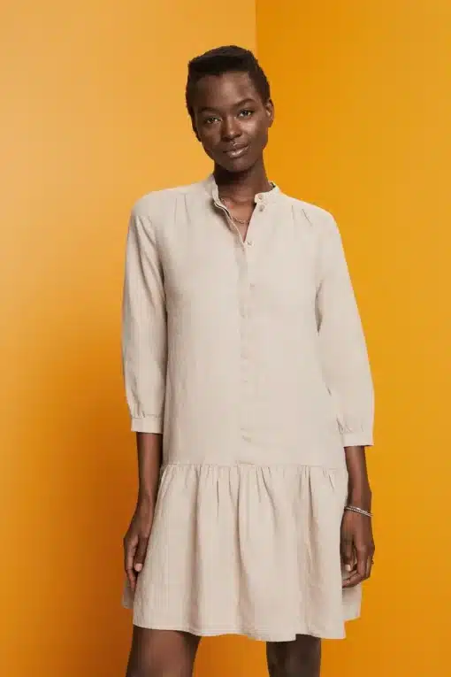 Esprit Linen Dress Light Taupe