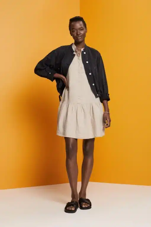 Esprit Linen Dress Light Taupe