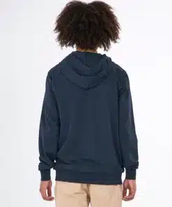 Knowledge Cotton Apparel Zip Hood Kangaroo Trademark Total Eclipse