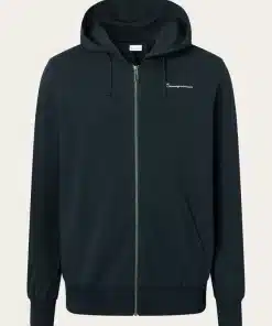 Knowledge Cotton Apparel Zip Hood Kangaroo Trademark Total Eclipse