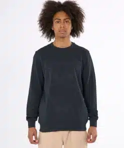 Knowledge Cotton Apparel Big Owl Front Print Sweat Balck Jet
